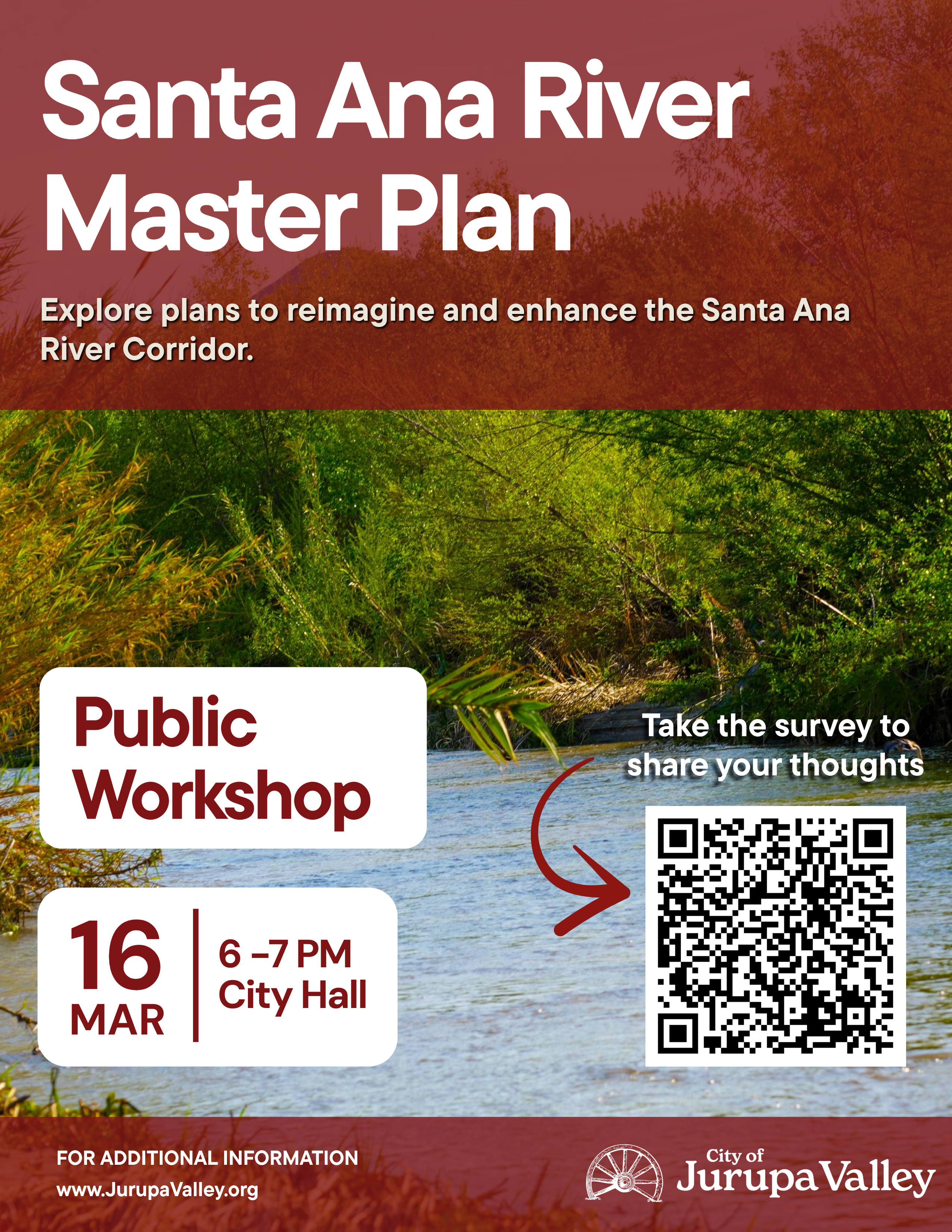 Santa Ana River Master Plan Community Meeting on March 16, 2026 English Ad